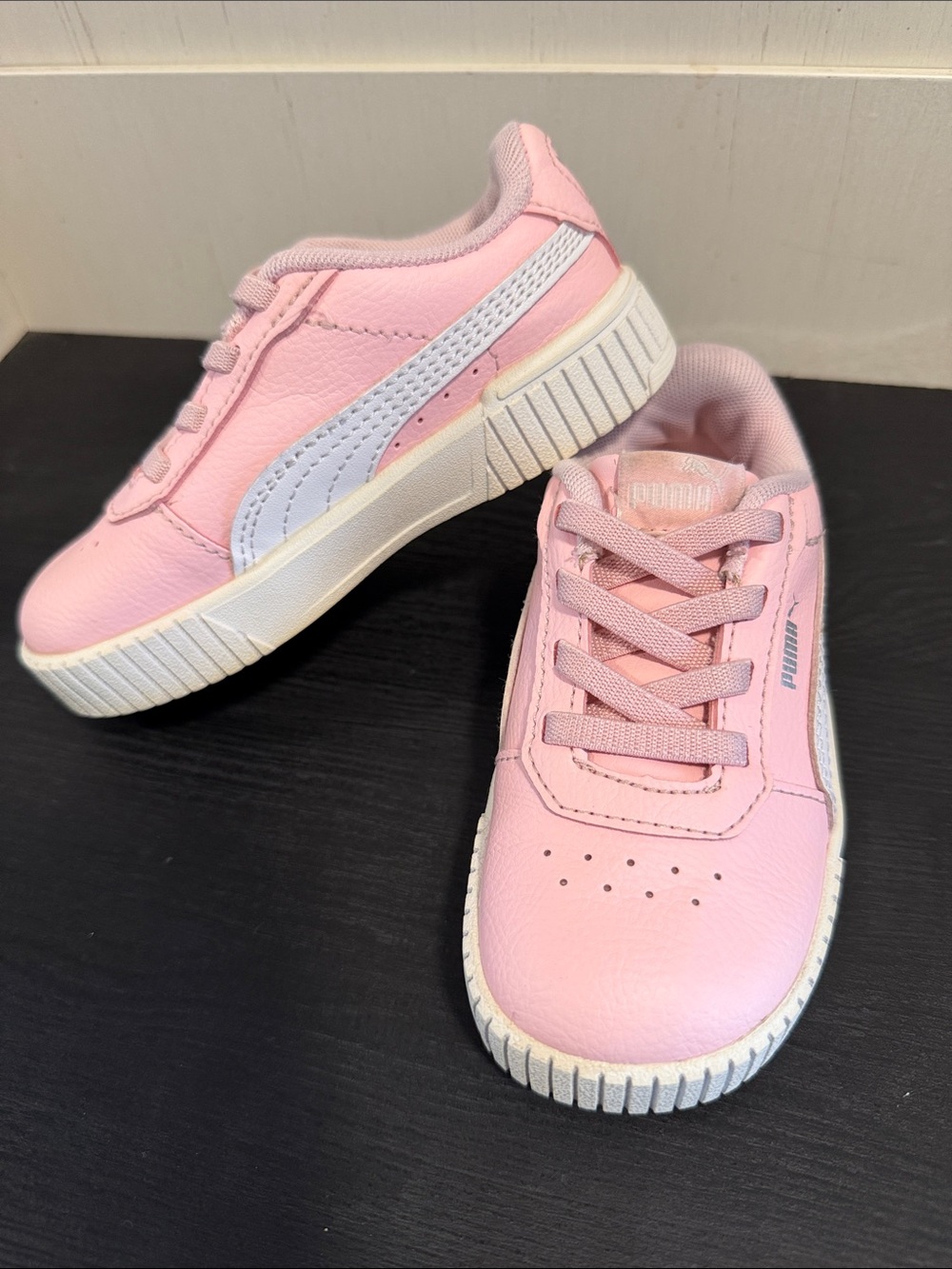 Puma Pink and White Kids Low-Top Sneakers - Picture 11 of 11